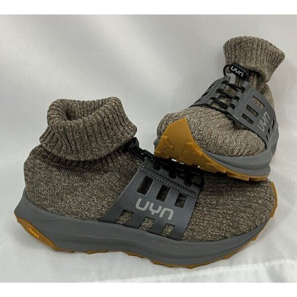 UYN Sz 39 8 Uynner Womens Brown Taupe Booties Hero Shoes Merino Wool Vibram Sole